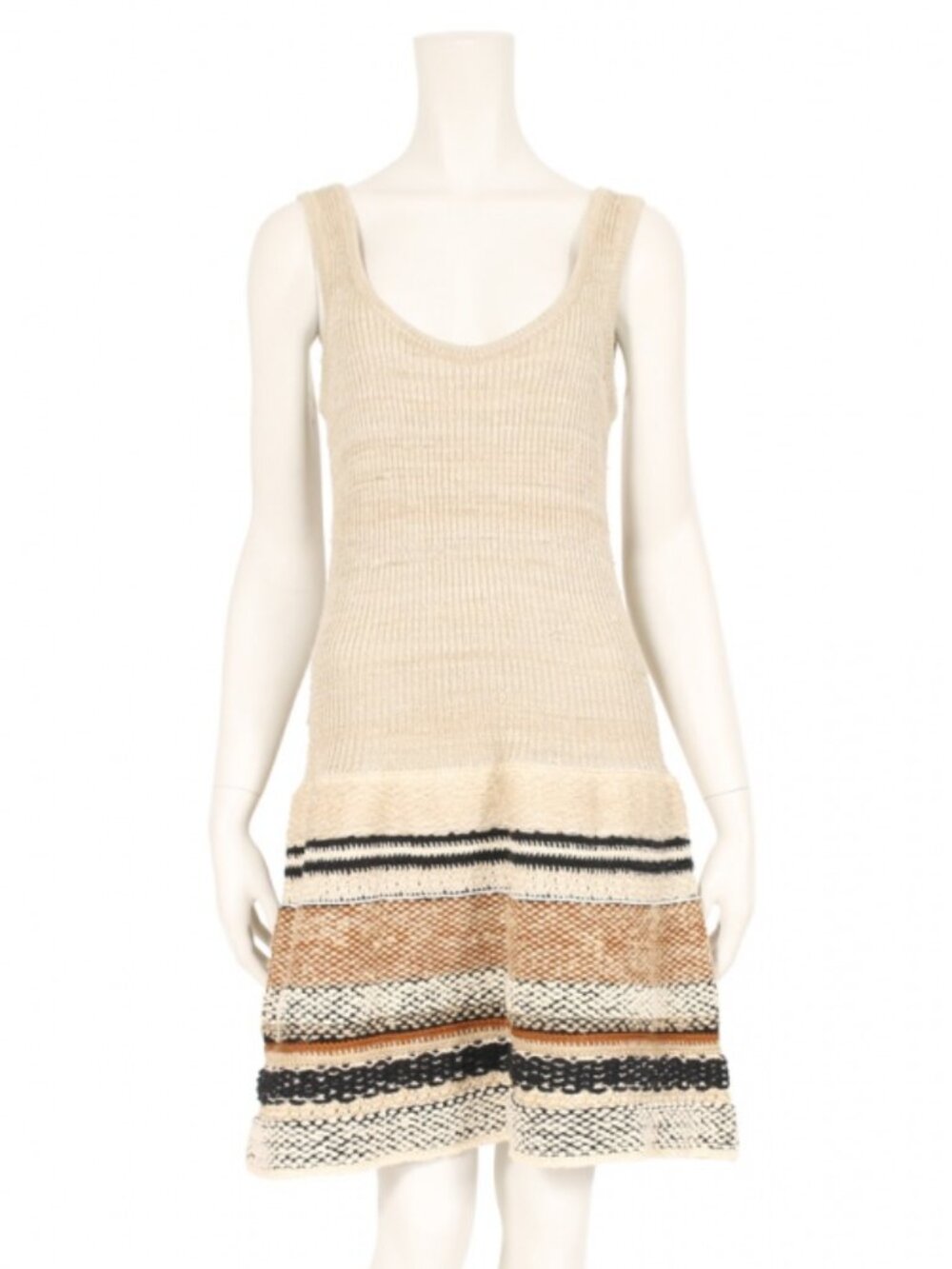 CHLOÉ BOHO KNIT DROP WAIST STRIPED SUMMER DRESS SMALL RARE MADE IN ITALY